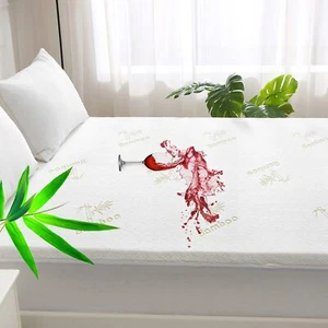 Bamboo Mattress Protector Waterproof Matress Cover Cooling Hypoallergenic New - Picture 1 of 7