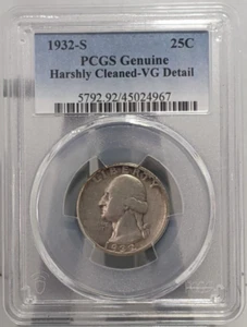 1932-S Quarter PCGS Genuine VG-Cleaned - Picture 1 of 4