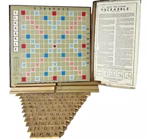 Gioco Scrabble~Vintage ~1948 SELCHOW & RIGHTER CO~ Tutti i pezzi in scatola~Made in USA - Foto 1 di 9