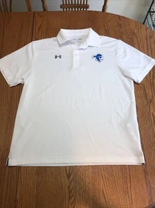 Seton Hall Pirates Under Armour Heat Gear Polo Shirt White Men's Size Medium - Picture 1 of 5