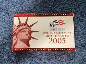 2005-S Silver U.S. Mint Proof Set - 10 Coins - Origina1 U.S. Mint Box & COA - Picture 1 of 4