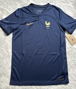 Nike France FFF Kids Home Soccer Jersey Blue DN0833-413 ADV Youth Size Large NEW - Picture 1 of 9