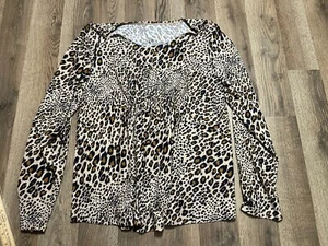 Time And Tru Shirt, Women's Size Maternity Large, Cheetah Print, Long Sleeve - Picture 1 of 9