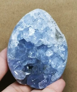 Rare Top Grade Gorgeous Sky Blue Celestite Geode Rough Reiki Crystal - Picture 1 of 10