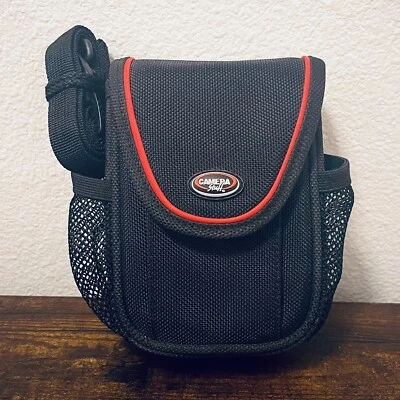 NWOT Camera Stuff Black Red Deluxe Camera Case Pouch Shoulder Strap Pockets - Image 1 of 4