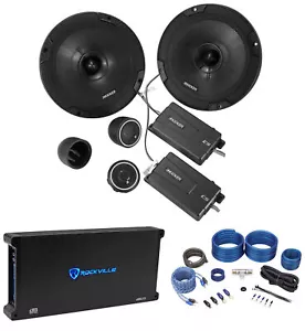 (2) Rockville K5 W15K5S2 15" 2000 W 2 Ohm Auto Subwoofer + Mono Verstärker + Verstärker Kit - Bild 1 von 11