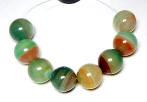8 STRIPED AGATE 12 mm Round Natural Gemstone Beads - Picture 1 of 1
