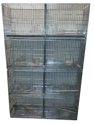 MCAGE 4 x LARGE Galvanized Zinc Bird Finches Canaries Flight Breeding Divider Cages