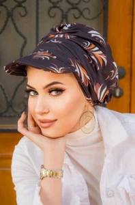 Chic Sporty Easy Wear Hijab - Summer Turban - Muslim Visor Wrap Head Scarf Hat - Picture 1 of 2