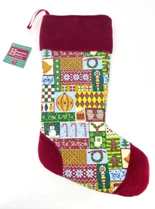 NEW Russ Homespun Holidays “Tis the Season” Red Christmas Quilted Stocking - Picture 1 of 6
