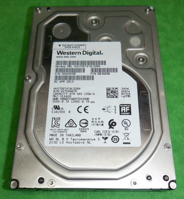 Western Digital HUS726T4TAL5204 4TB 7.2K 3.5" SAS 12G Server Hard Drive - Image 1 of 3