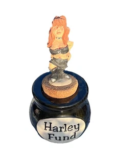 HARLEY DAVIDSON MOTORCYCLES BIKER HARLEY FUND POTTERY MONEY JAR - Picture 1 of 9