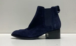 Rag & Bone Women's Blue Suede Block Heel Boot 7.5 Low Heel - Picture 1 of 7