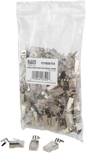 Klein Tools VDV826-754 Modular Data Plug for CAT6A Shielded 100-Pack, Clear - Picture 1 of 11