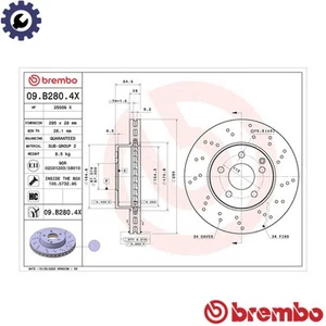 2x BRAKE DISC 09.B280.4X FOR MERCEDES-BENZ C-CLASS/T-Model SLK E-CLASS SLC 1.8L - Picture 1 of 7
