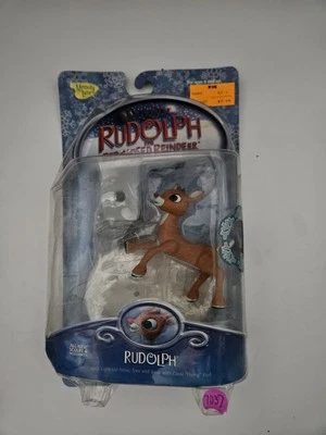 Rudolph The Red Nose Reindeer Light Up Nose Tree Base Figure Brand New - Image 1 of 4