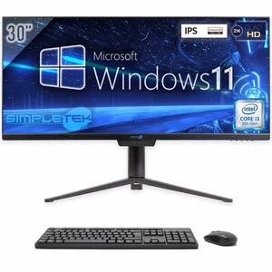 AIO ALL IN ONE I3 21:9 ULTRAWIDE 30" WINDOWS 11 8GB 240GB 2K IPS WIFI 6 PC BT - Photo 1/12