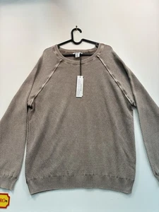 William Rast Women’s Cotton Knit Jumper Sweater Beige Stone XL NWT - Picture 1 of 8