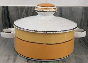 Vintage stonehenge Midwinter sun covered casserole w/handles 1970's England Read - Picture 1 of 24