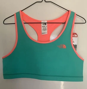 THE NORTH FACE Bounce B-Gone Women’s Mint Green/Coral Sports Bra~~Size XXL - Picture 1 of 11