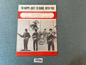 ORIG. UK Beatles Sheet Music "I'm Happy Just To Dance With You"-RARE 4228 - Picture 1 of 3