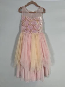 NWOT Bonnie Jean Flower Girl Formal Party Dress Cream/Pink Size 7 - Picture 1 of 15