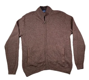 Pendleton 100% Shetland Wool Full Zip Up Knit Sweater Cardigan Men's Large - Picture 1 of 12