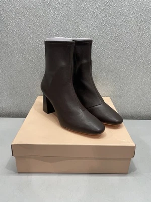 Botín elástico de cuero negro Loeffler Randall Elise para mujer EE. UU. 9,5B, chocolate Foto 1 de 4