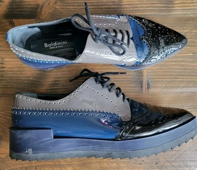Zapatos Oxford Baldinini de charol de diseñador Italia talla 41 (10 EE. UU.) Foto 1 de 4