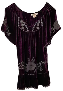 SUNDANCE Velvet Peasant Top Extra Small Silk Rayon Blend V-Neck Purple Fairy - Picture 1 of 10