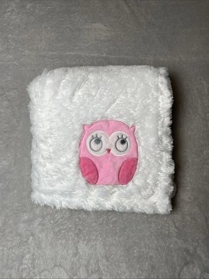 Manta Bebé Búho Rosa Blanco Retazos Color Bloque Cuadrados Suave Lovey 29"x34" Foto 1 de 3