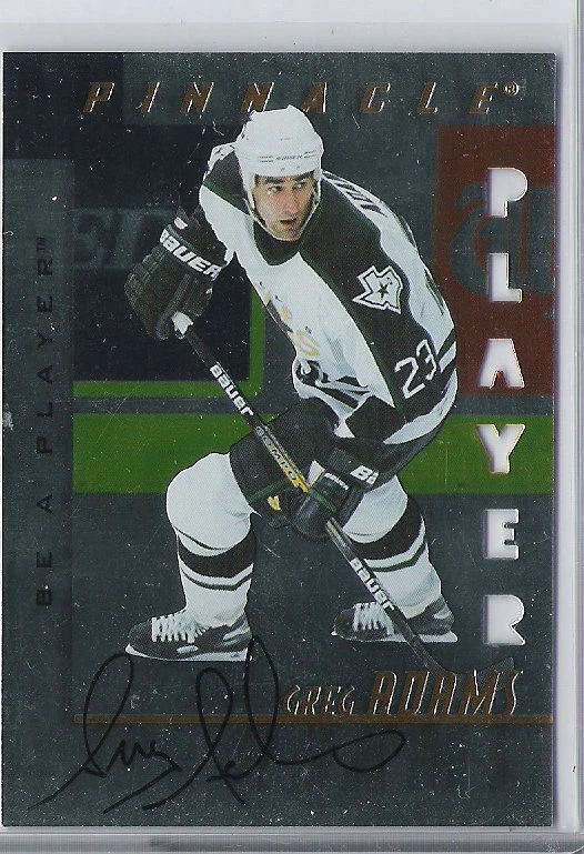 1997-98 BE A PLAYER GREG ADAMS DIE CUT AUTOGRAPH BAP AUTO 164 STARS - Image 1 of 1