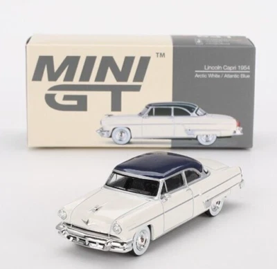 MINI GT 1954 Lincoln Capri Arctic White / Atlantic Blue Ford Motor Company