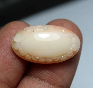 Natural Coral Stone Beautiful Flower Carving Making Jewelry Stone 13.70 Ct CR - Picture 1 of 9