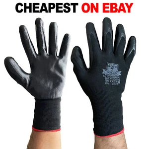 24 Paar nitrilbeschichtete Sicherheitshandschuhe Herren Bauherren Mechaniker Bauwesen - Bild 1 von 4