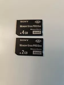 Lot of 2 Sony Memory Stick Pro 2GB & 4GB Cards Mark2 - Picture 1 of 1
