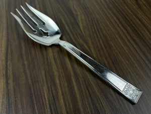 Reed Barton Marielle Stainless Serving Fork Pierced Square Circle Flat Tip 18/10 - Picture 1 of 8