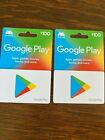 2 - $100 Google Play Gift Cards (US $200 In Total) No Expiration For Sale