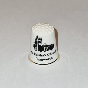 Collectors Thimble - "St Editha's Church, Tamworth" - Bone China - #229 - Picture 1 of 4