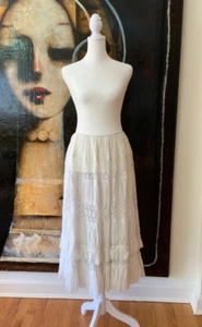 Antique Petticoat / Skirt - Edwardian Petticoat Chiffon and Crochet Lace M - Picture 1 of 15