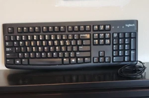 Logitech - K120 Full-size Wired Membrane Keyboard for PC with Spill-Resistant - Picture 1 of 4