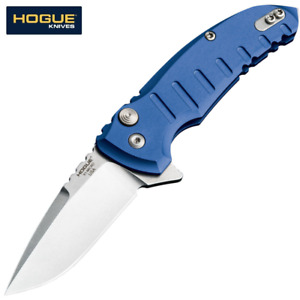 Hogue X1 Microflip CPM-154 Tumbled Blade, Blue Aluminum 24178-EXLRSR