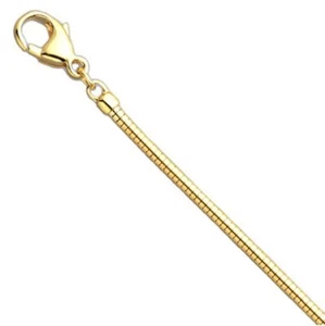 1.9mm 18K Yellow Gold Round Boa Snake Chain 16" 18" 20" 22" or 24" German Made - Picture 1 of 1