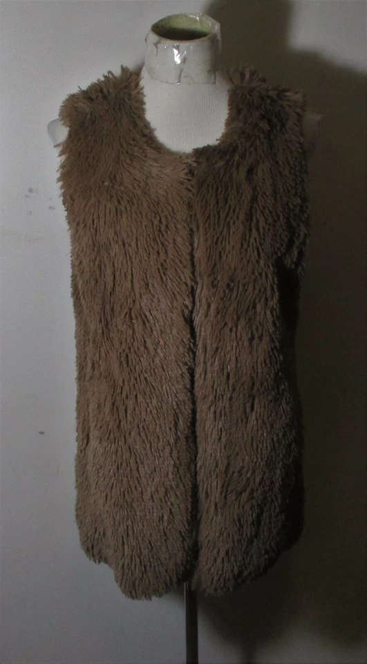 BETSEY JOHNSON Brown Faux Fur Vest Size M - Image 1 of 4