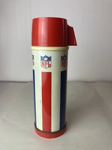 Red white and blue NFL thermos Universal Vacuum products inc 10 oz - Picture 1 of 7
