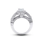 4 1/4ct E VS2 Emerald Earth Mined Certified Diamonds 14k  Halo Side-Stone Ring