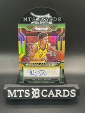 Will Richardson 2022 Prizm Draft Picks College Penmanship Black Gold Auto 2/5