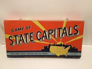 State Capitals Game Vintage 1952 Parker Brothers Missing 4 Pieces + Bonus Game - Picture 1 of 12