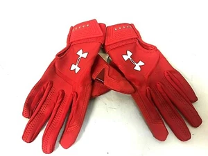 Under Armour UA Youth Heatgear Batting Gloves, Red, Size L - Picture 1 of 5