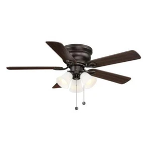 Ceiling Fan 44"W Reversible Blades w/ LED Light Kit, Indoor Oil Rubbed Bronze - Picture 1 of 12